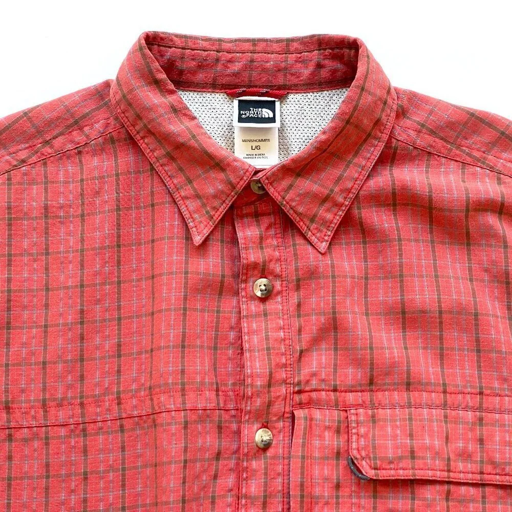 The North Face Hiking Shirt Red Plaid Size L